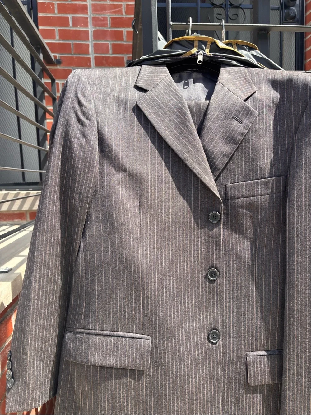 Classic Men's Gray Pinstripe Suit Jacket